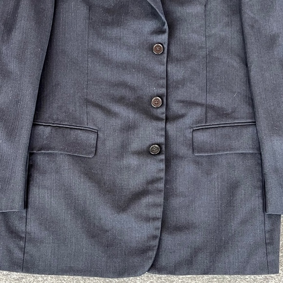 VTG Monsieur Givenchy Mens Navy Herringbone Union Blazer 44(est) Classic Preppy - Picture 5 of 16